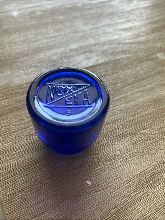 Antique Other - Antique Cobalt Blue Glass Noxzema Apothecary Jar - Great for ring earrings small